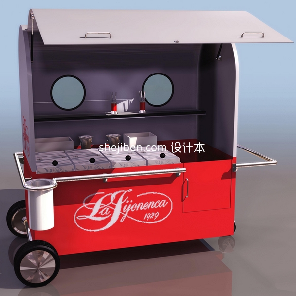 冰激凌推车3d模型下载
