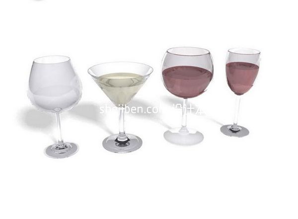 玻璃高脚杯酒杯3d模型下载