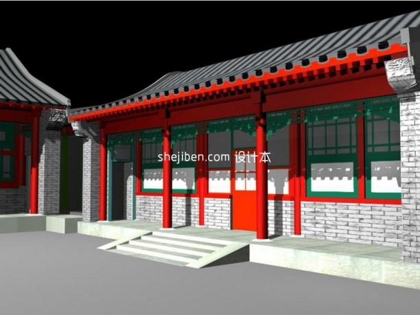 古建结构3d模型下载