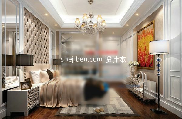 欧式卧室3d模型下载