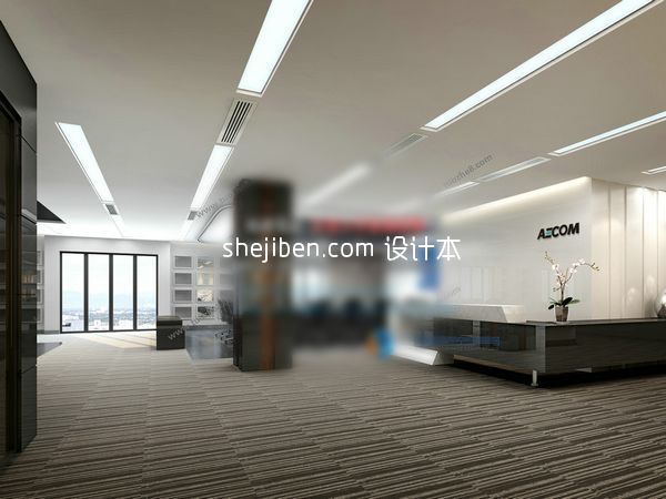 公司接待台3d模型下载