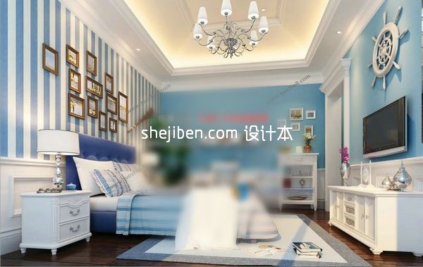 地中海风格卧室3d模型下载