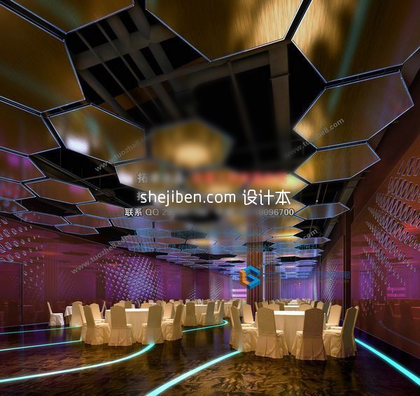 酒店餐厅3d模型下载
