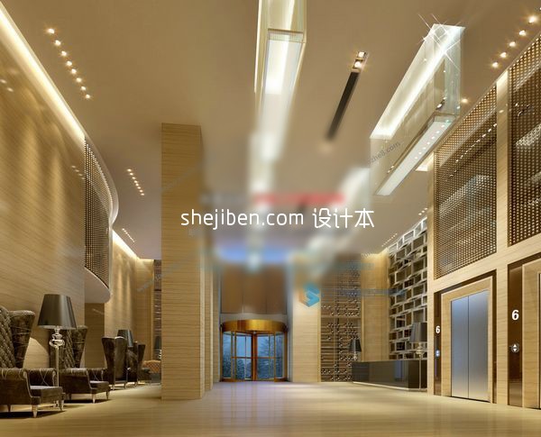 酒店大堂3d模型下载