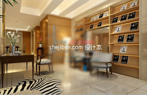 现代书房3d模型下载