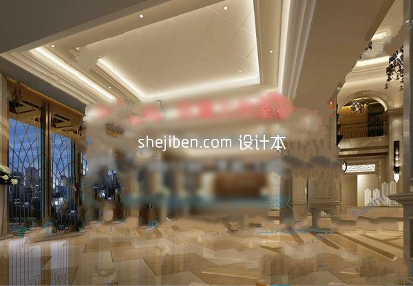 酒店大厅3d模型下载