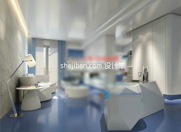 现代书房3d模型下载