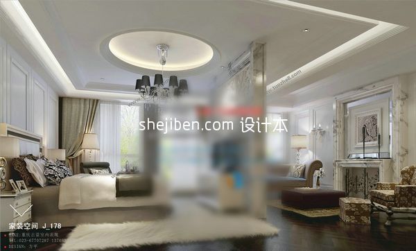 现代风格卧室3d模型下载