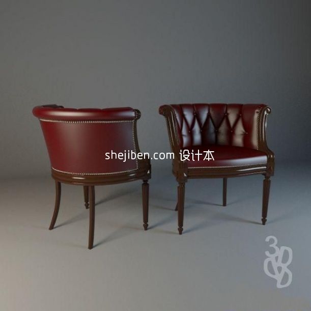 欧式单人沙发椅3d模型下载
