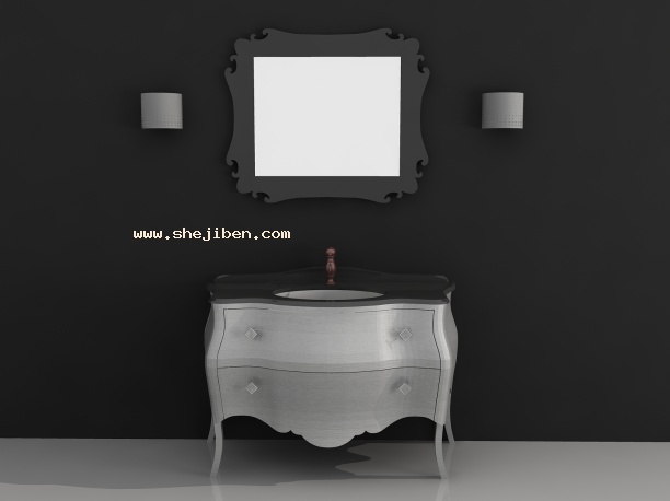 洗面盆3d模型下载