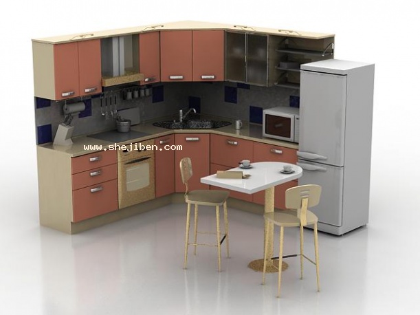 整体橱柜3d模型下载