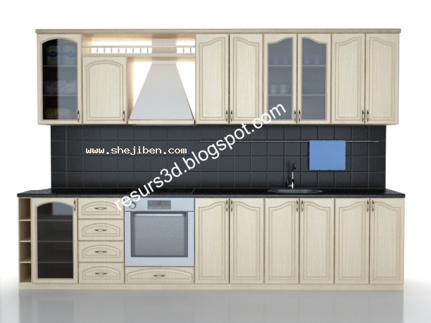 小户型橱柜3d模型下载