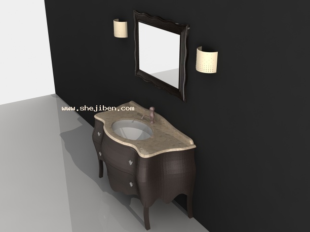 洗手台3d模型下载