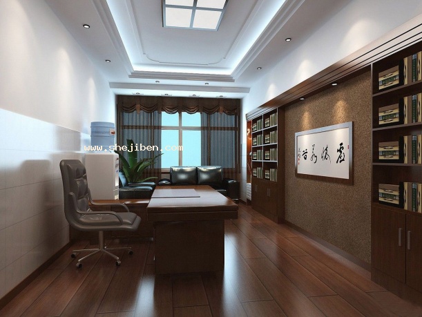 老总办公室桌椅3d模型下载