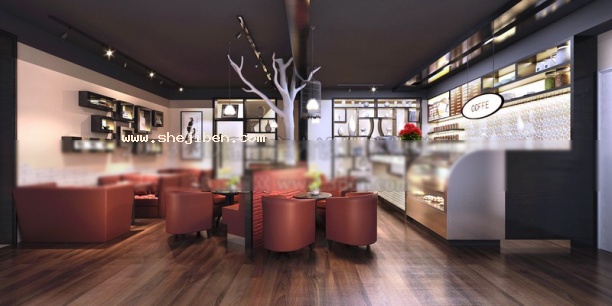 咖啡店3d模型下载