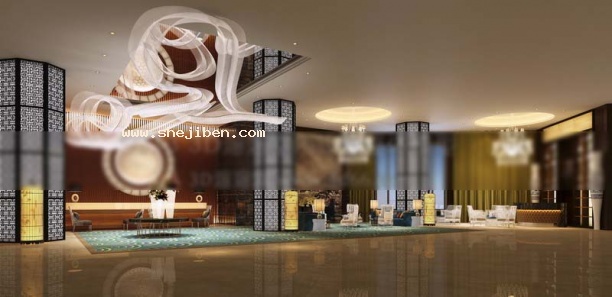 酒店大厅3d模型下载