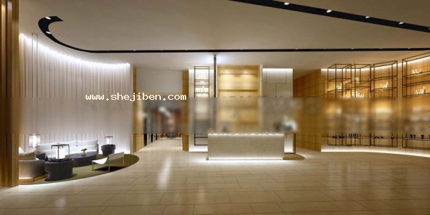 酒店大厅服务台3d模型下载