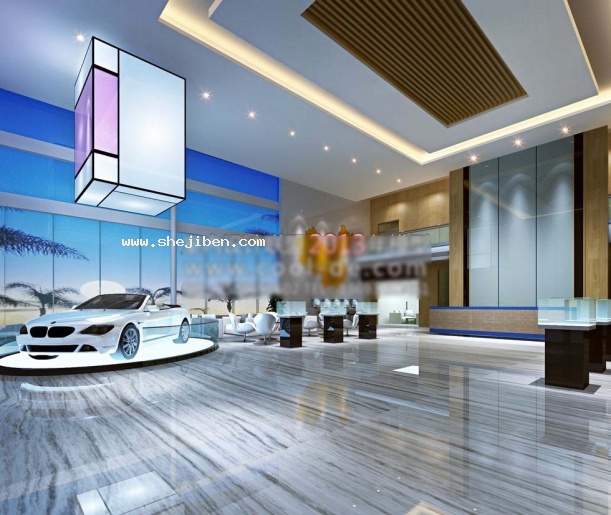 汽车展示中心3d模型下载