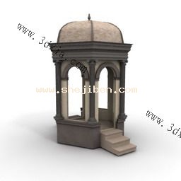 6角亭子3d模型下载