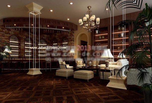酒店吧台3d模型下载