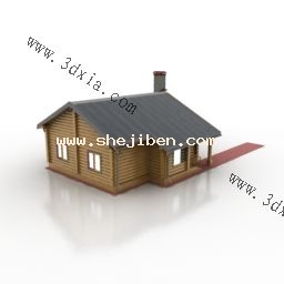 木头建筑的3d模型下载