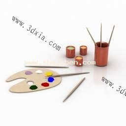 绘画用品3d模型下载