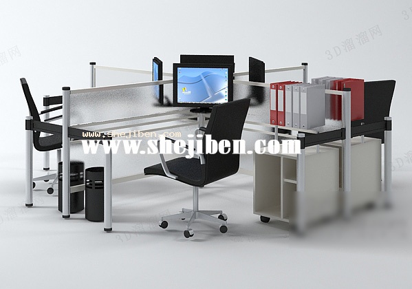 办公桌椅3d模型下载