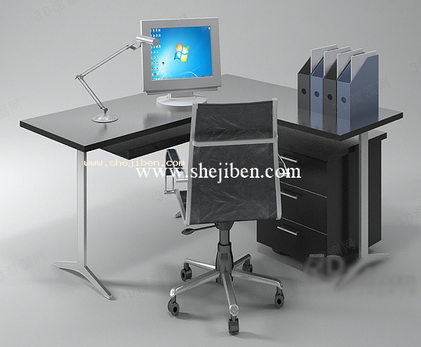 办公桌椅3d模型下载