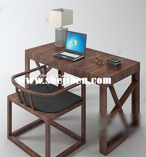 办公桌椅3d模型下载