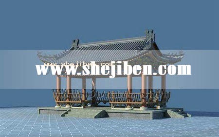 户外中式建筑3d模型下载