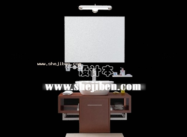 洗手盆镜前灯3d模型下载