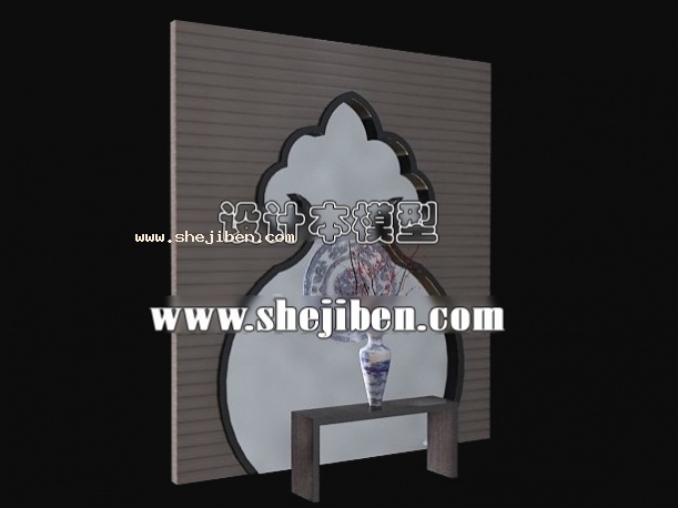 屏风隔断3d模型下载
