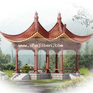 简易亭3d模型下载