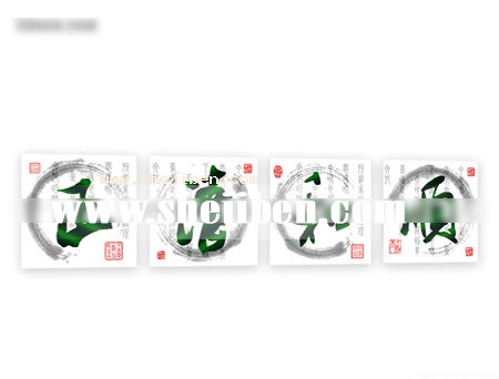 中国风无框画3d模型下载