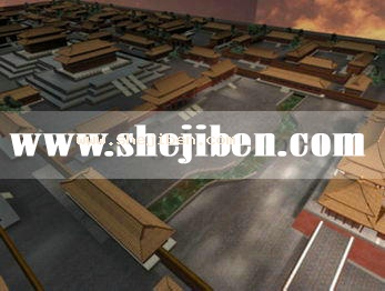 户外中式建筑3d模型下载
