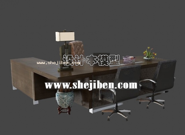 办公桌椅3d模型下载