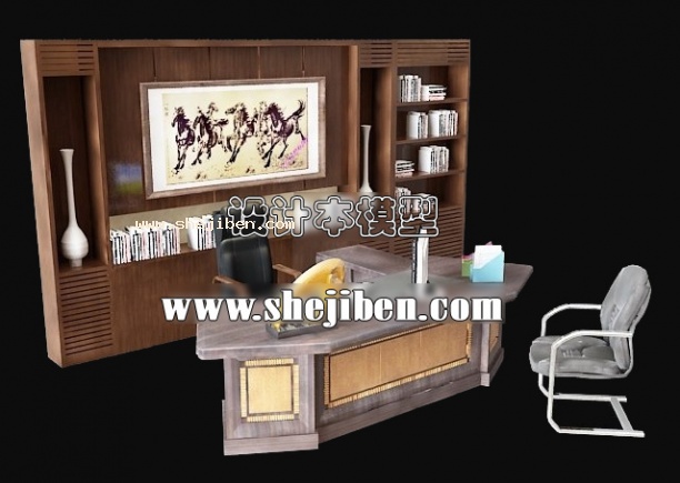办公桌3d模型下载