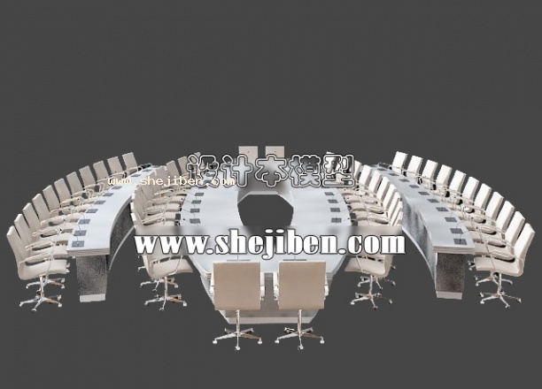 会议桌椅3d模型下载