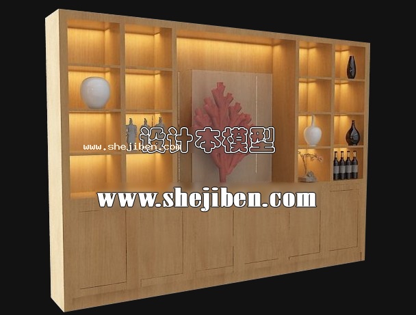 现代酒柜3d模型下载