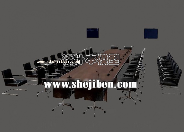会议桌3d模型下载