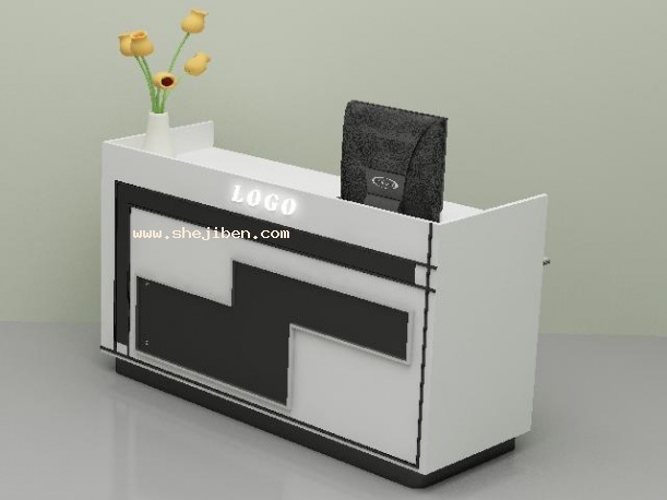 带电脑收银台3d模型下载