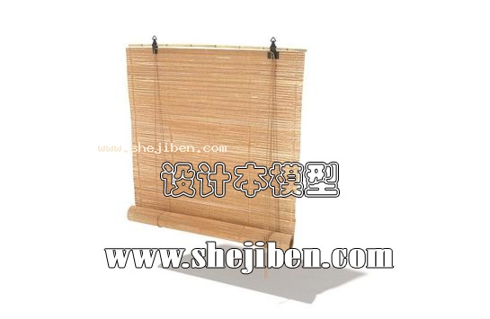 草编透光窗帘3d模型下载