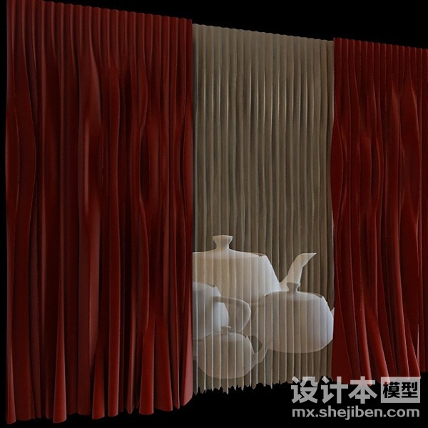 窗帘3d模型下载