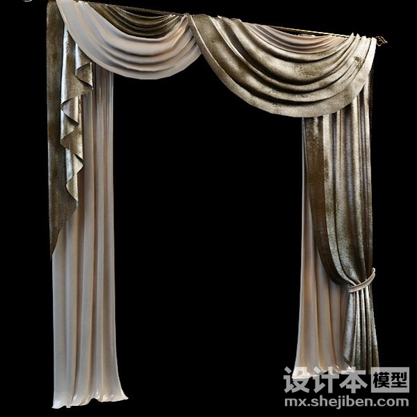窗帘3d模型下载
