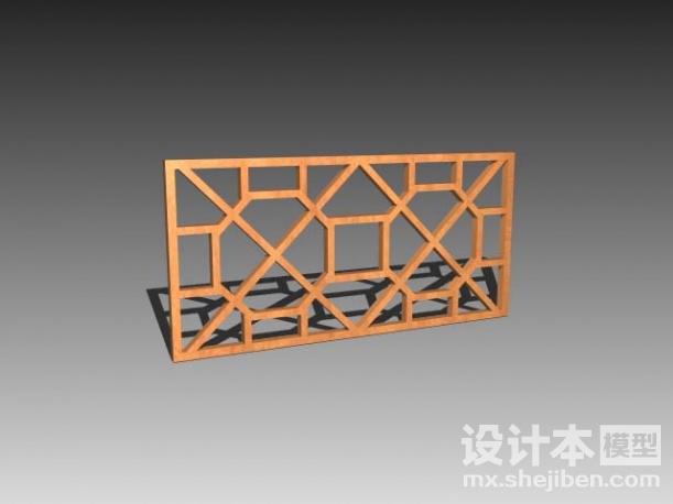 中式窗格3d模型下载