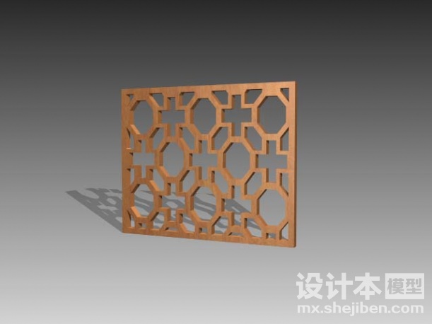 中式窗格3d模型下载