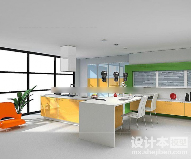 整体橱柜3d模型下载