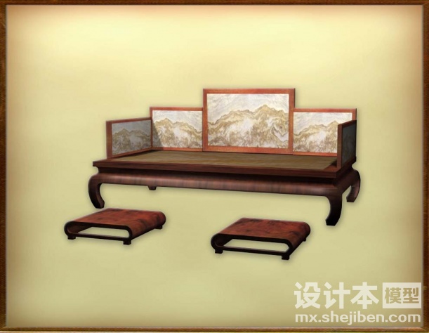 床榻3d模型下载