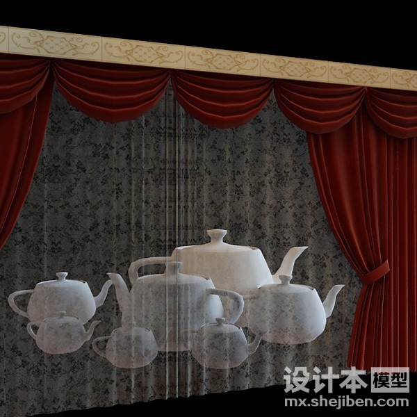 窗帘3d模型下载