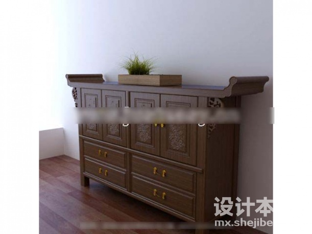 玄关柜3d模型下载